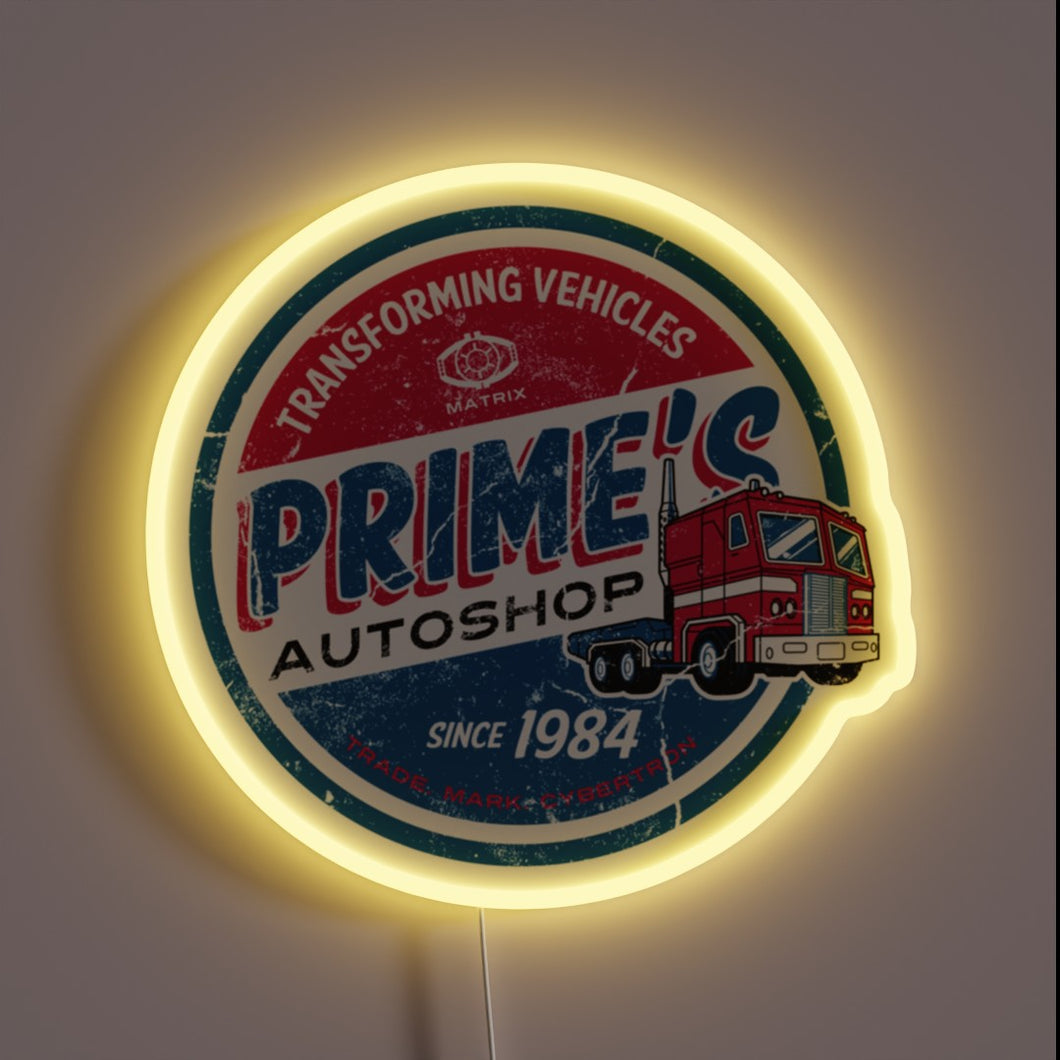 This neon sign brings a nostalgic twist with its **vintage garage** design, featuring 