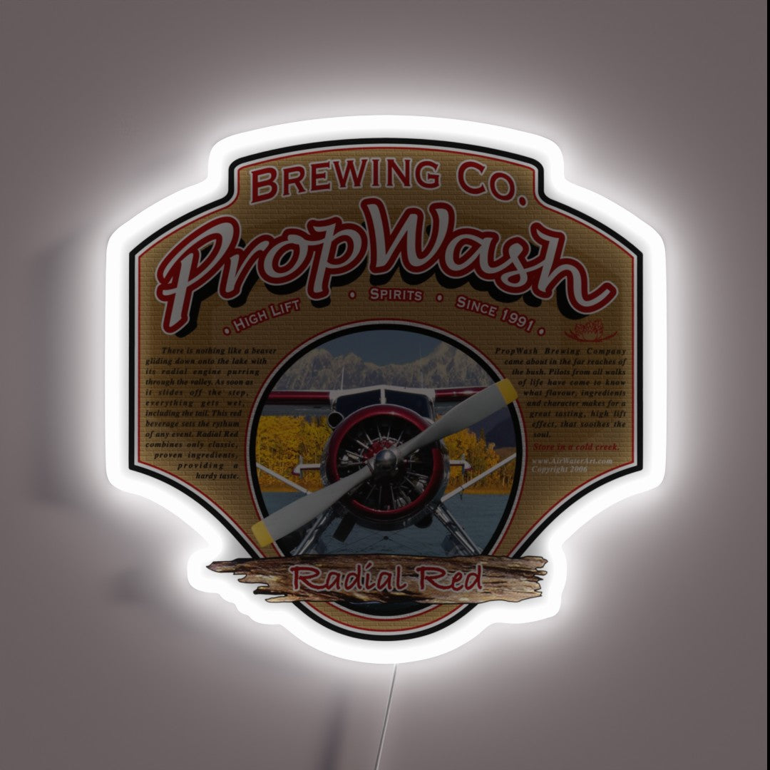 Propwash Brewing Co Radial Red Dhc 2 Beaver Floatplane Rgb Neon