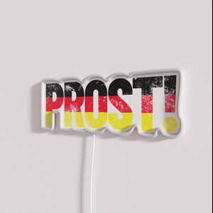 Vibrant Neon Prost Signs for Oktoberfest Party Decorations and Celebrations