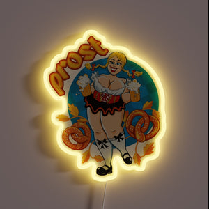 Vintage Retro Styled Colorful Neon Beer Sign Collectible Art Decoration.