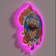 Load image into Gallery viewer, Fun retro-style German beer girl pin-up art neon illuminated decor.