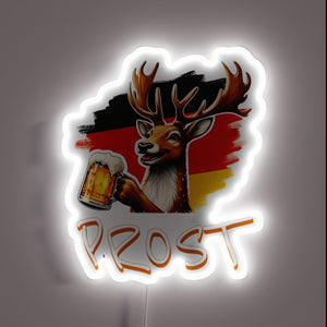 Fun and quirky decorative sign with colorful RGB lighting effect.