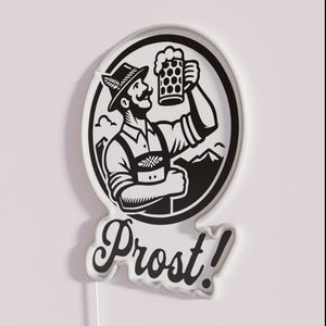 Vibrant Prost P2A1 RGB Neon Sign, Handmade Illuminated Bar Decorations