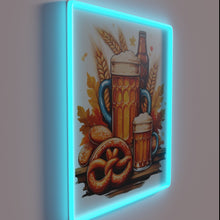 Load image into Gallery viewer, Traditional German Cheers and Good Times illuminated with colorful neon lights.