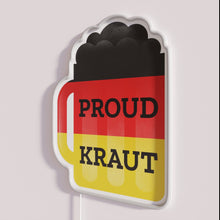 Load image into Gallery viewer, Neon German Heritage Beer Sign with Colorful Red Black and White Accents