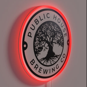 Handcrafted RGB Neon Sign for Public House Brewing Company Bar Scene