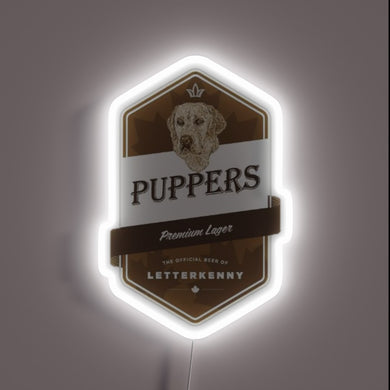 Brighten up your space with vibrant Puppers beer neon glow