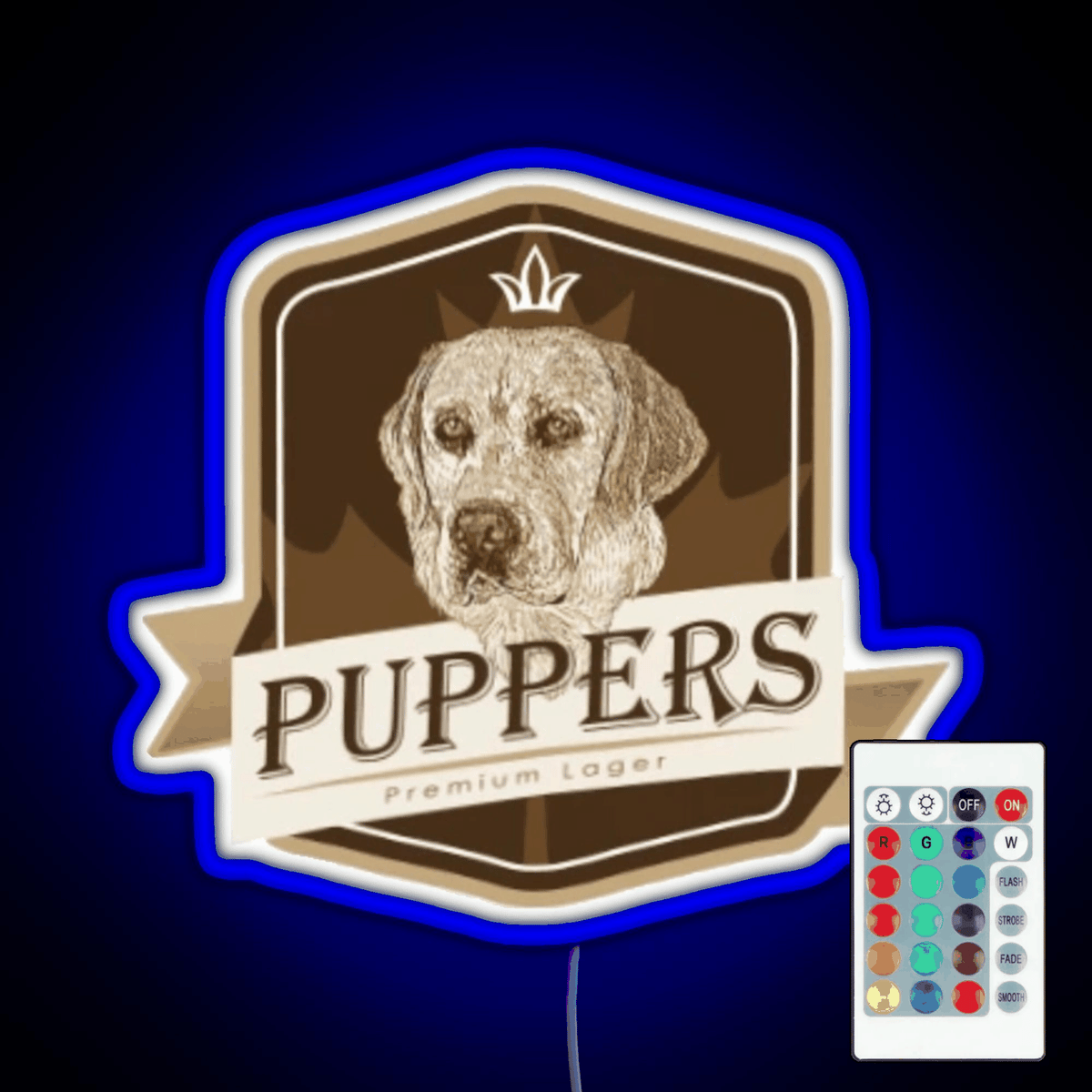 Puppers Officially Wayne s favourite beer RGB neon sign