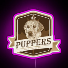 Load image into Gallery viewer, Puppers Officially Wayne s favourite beer RGB neon sign  pink