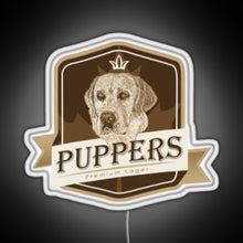 Load image into Gallery viewer, Puppers Officially Wayne s favourite beer RGB neon sign white 