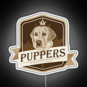 Puppers Officially Wayne s favourite beer RGB neon sign white 
