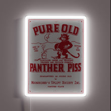 Load image into Gallery viewer, Neon bar decoration with retro &#39;Pure Old Panther Piss&#39; branding