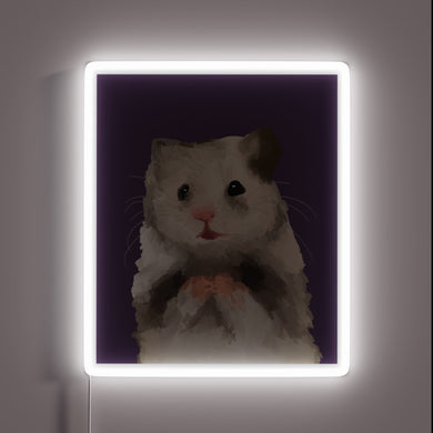 Brighten up your space with this purple hamster neon fun