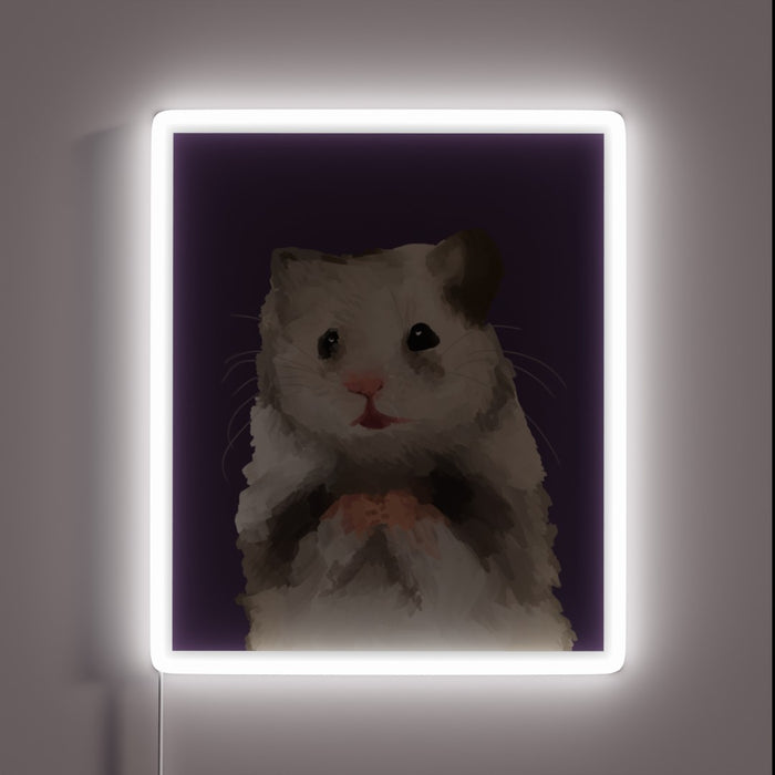 Brighten up your space with this purple hamster neon fun