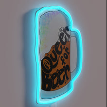 Load image into Gallery viewer, Gay friendly bar decor, colorful &#39;Queer for Beer&#39; LED sign.