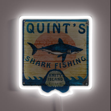 Vibrant RGB shark fishing themed neon sign for enthusiasts everywhere