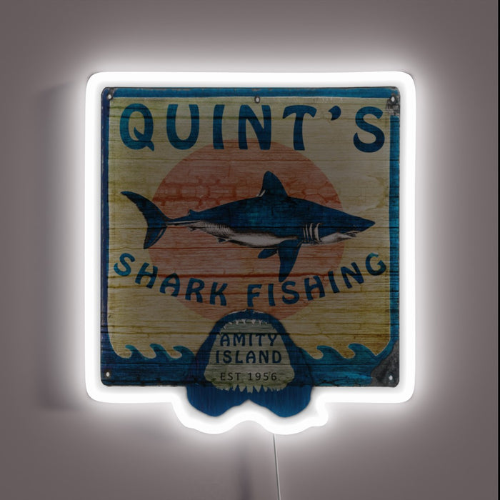 Vibrant RGB shark fishing themed neon sign for enthusiasts everywhere