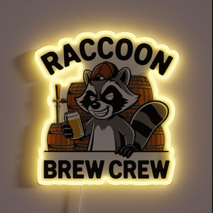Handcrafted RGB Neon Sign Featuring a Furry Beer Lover Mascot