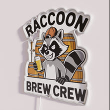 Load image into Gallery viewer, Neon bar decor, fun raccoon-themed RGB lighting for home bars.