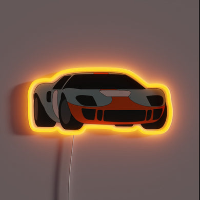 Vintage GT40 neon silhouette — racing heritage meets glowing art. 🏁✨