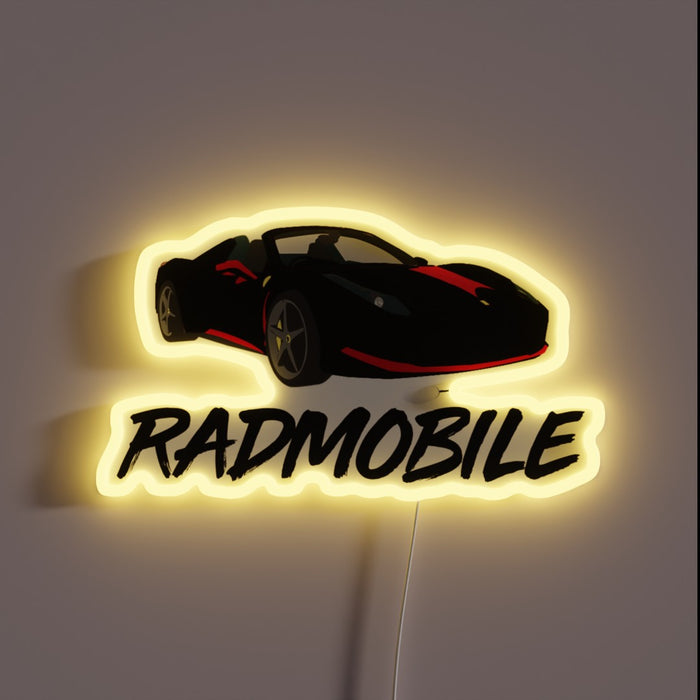 Vibrant Radmobile RGB Neon Sign with Modern Retro Inspired Design