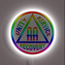 Load image into Gallery viewer, Vibrant RGB LED Neon Sign with AA Symbol Rainbow Display