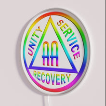 Load image into Gallery viewer, Eye-catching Rainbow AA Symbol Neon Sign with Colorful RGB Accents