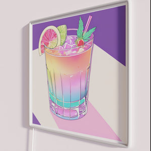 RGB Neon Bar Sign, Colorful Cocktail Lounge Decor, Vibrant Party Ambiance