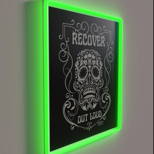 Guided Recovery Through Artistic Expression with Vibrant Neon Accent Lighting