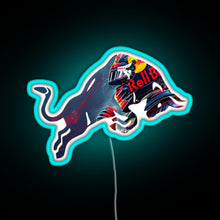 Load image into Gallery viewer, Red Bull Racing Verstappen Design RGB neon sign lightblue 