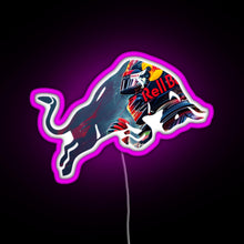 Load image into Gallery viewer, Red Bull Racing Verstappen Design RGB neon sign  pink