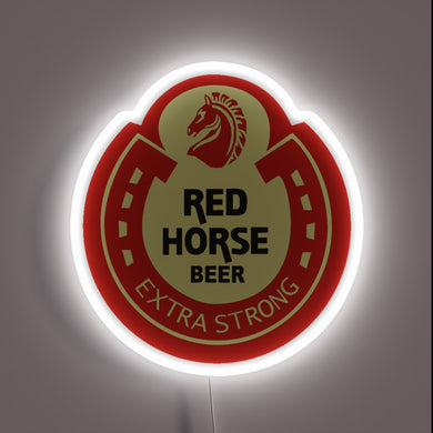 RGB Neon Sign with Iconic Red Horse Beer Branding Logo