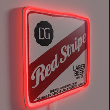 Load image into Gallery viewer, Red Striped Transparent POP Neon Sign in Vibrant RGB Colors