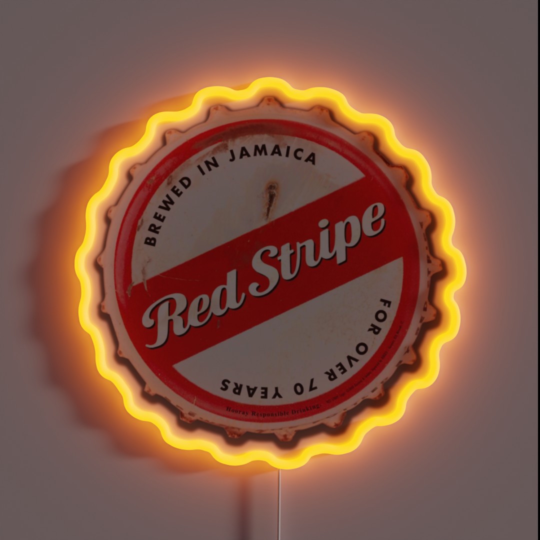 【レッド（60）】Nico Logo Stripe Red Stripe Bottle Cap Rgb Neon Sign – Neon Factory