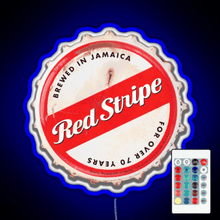 Load image into Gallery viewer, Red Stripe Bottle Cap RGB neon sign remote