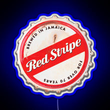 Load image into Gallery viewer, Red Stripe Bottle Cap RGB neon sign blue