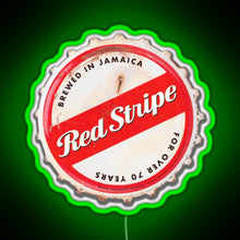 Load image into Gallery viewer, Red Stripe Bottle Cap RGB neon sign green