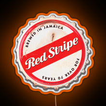 Load image into Gallery viewer, Red Stripe Bottle Cap RGB neon sign orange