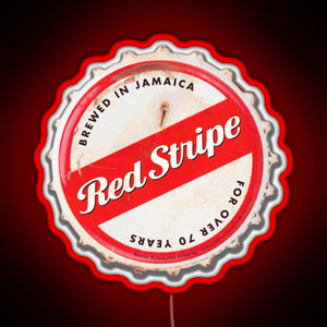 Red Stripe Bottle Cap RGB neon sign red