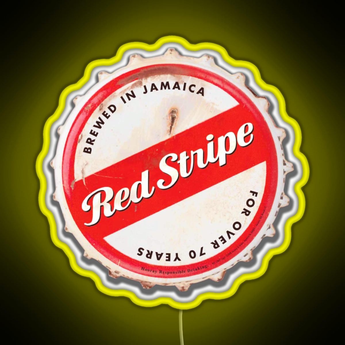 Red Stripe Bottle Cap RGB neon sign