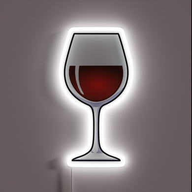 Neon lit wine glass inspired in vibrant RGB colors glow