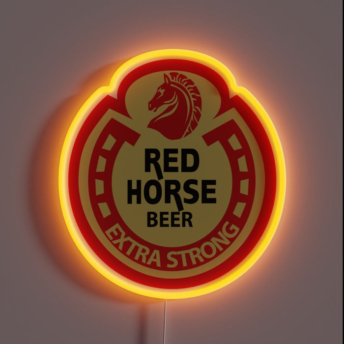 RGB Neon Sign of Red Horse Philippines Beer Iconic Logo
