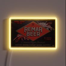 Load image into Gallery viewer, Eye-catching RGB neon beer sign with unique remar branding.