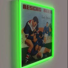 Load image into Gallery viewer, Vintage Recht&#39;s Beer 1930s Footballers Headlock Retro Neon Sign Artwork.