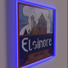 Load image into Gallery viewer, Retro-inspired 1983 Elsinore beer bar decor with vibrant RGB glow.
