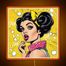 Load image into Gallery viewer, Retro Pop Art Beauty Illustration RGB neon sign orange