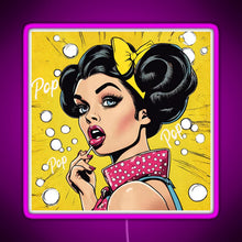 Load image into Gallery viewer, Retro Pop Art Beauty Illustration RGB neon sign  pink