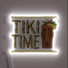 Load image into Gallery viewer, Retro Tiki Bar Design RGB neon sign, front view lit, printed on acrylic