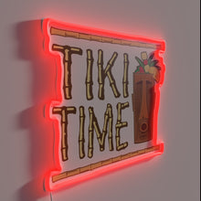Load image into Gallery viewer, Retro Tiki Bar Design RGB neon sign, side view lit showing the depth of the acrylic sign