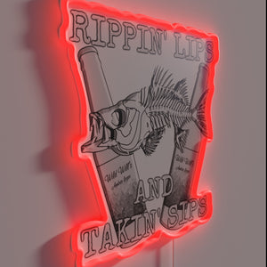 Neon 'Rippin Lips' Wall Sign with Vibrant RGB Lighting Effect